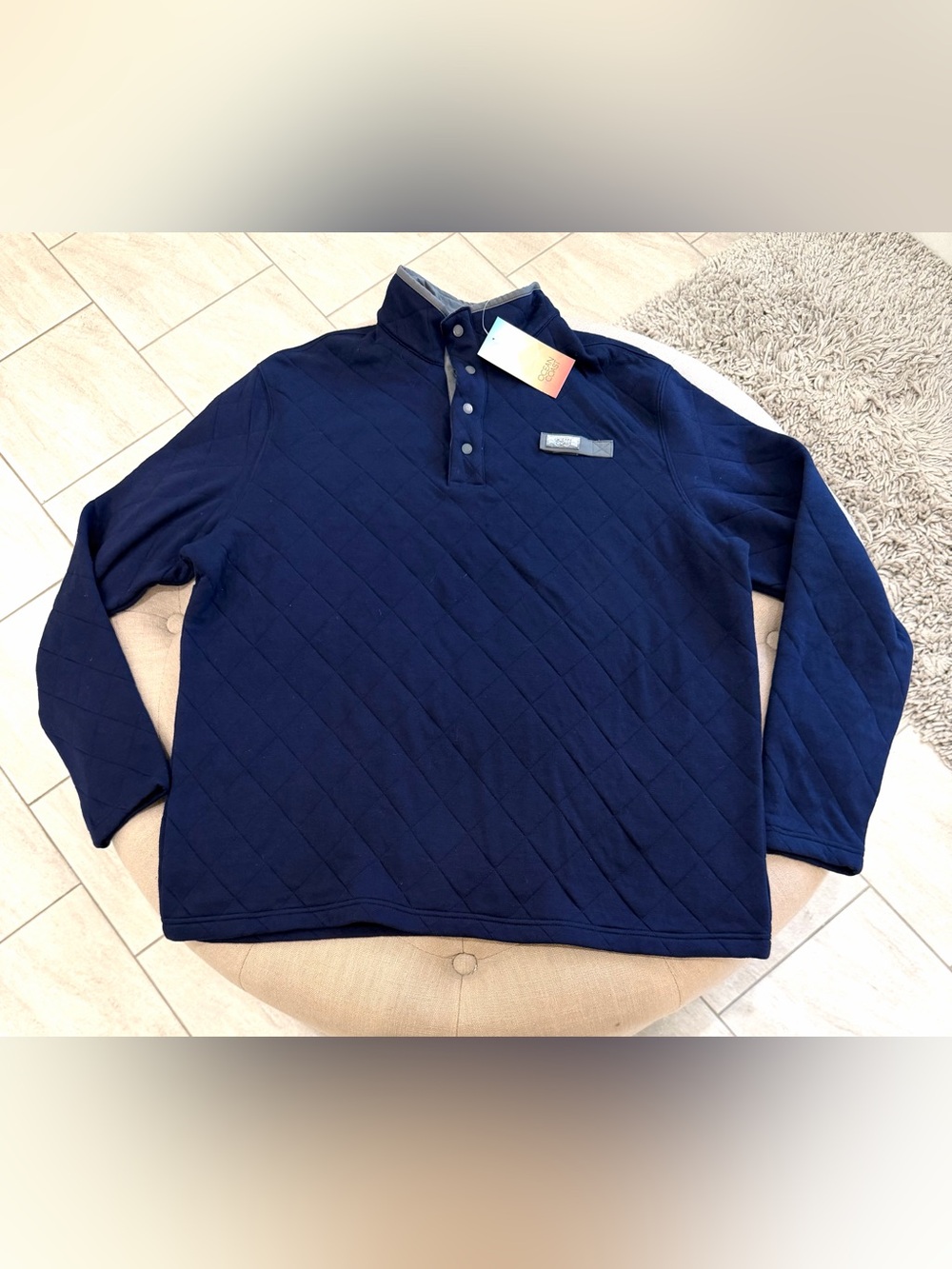 Ocean Coast Quilted Pullover, NWT